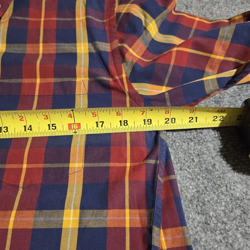 J Crew Shirt Mens Small Red Plaid Button Down Collar Long Sleeve 100% Cotton